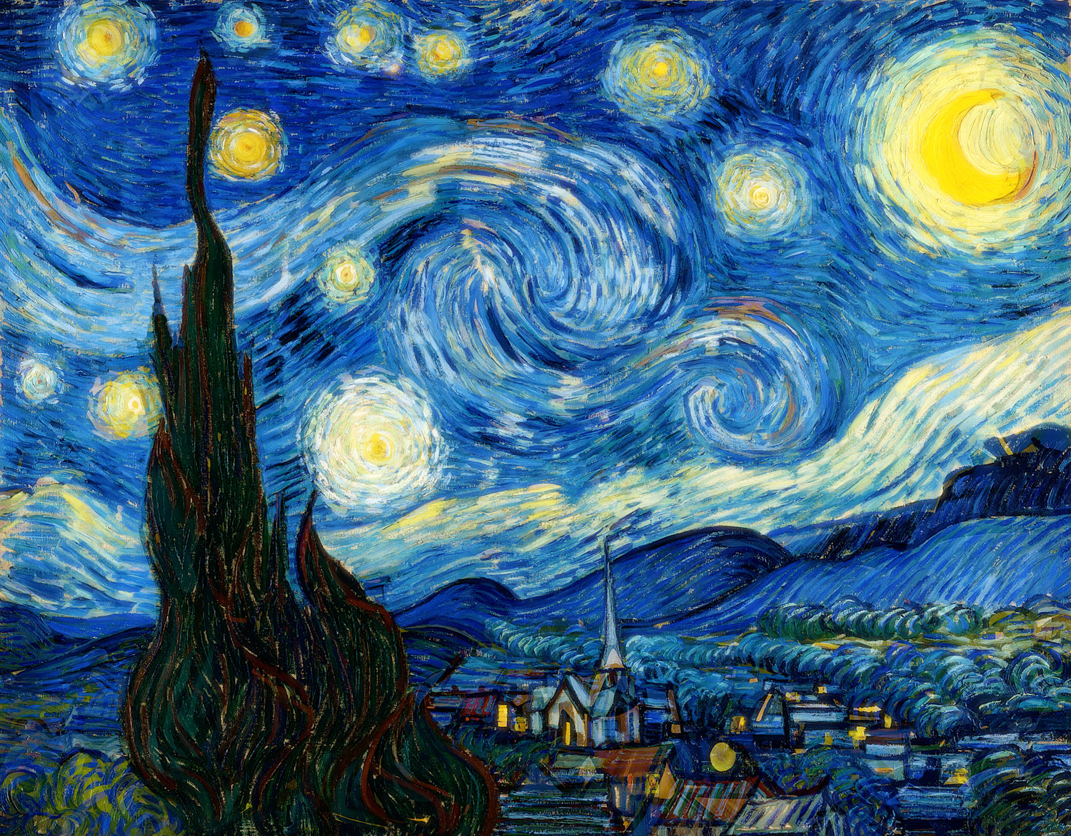 Starry Night by Vincent Van Gogh, 1889